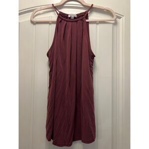 Green Envelope‎ Women’s Sleeveless Gathered Halter Neck Pullover Top Size S Red